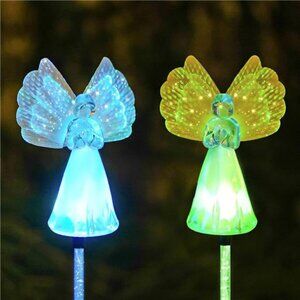 Outdoor Solar Garden Lights,2 Pack Solar Angel Decorative Lights,IP67 Waterproof